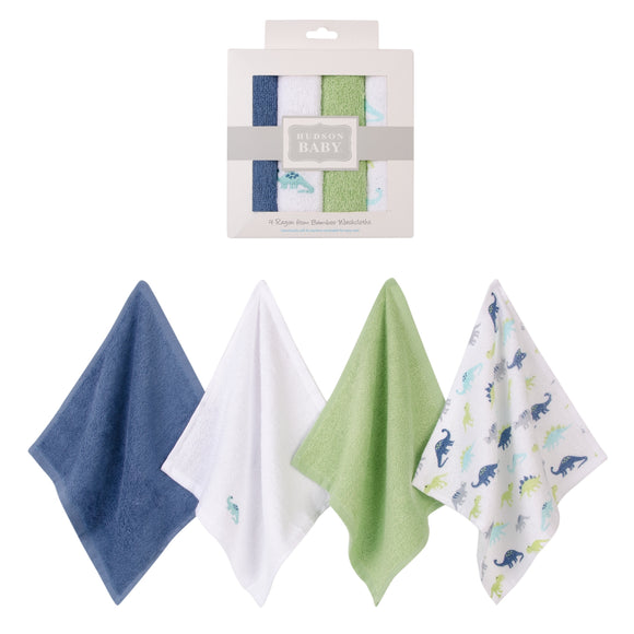 Hudson Baby 4pcs Bamboo Washcloths (Woven Terry)