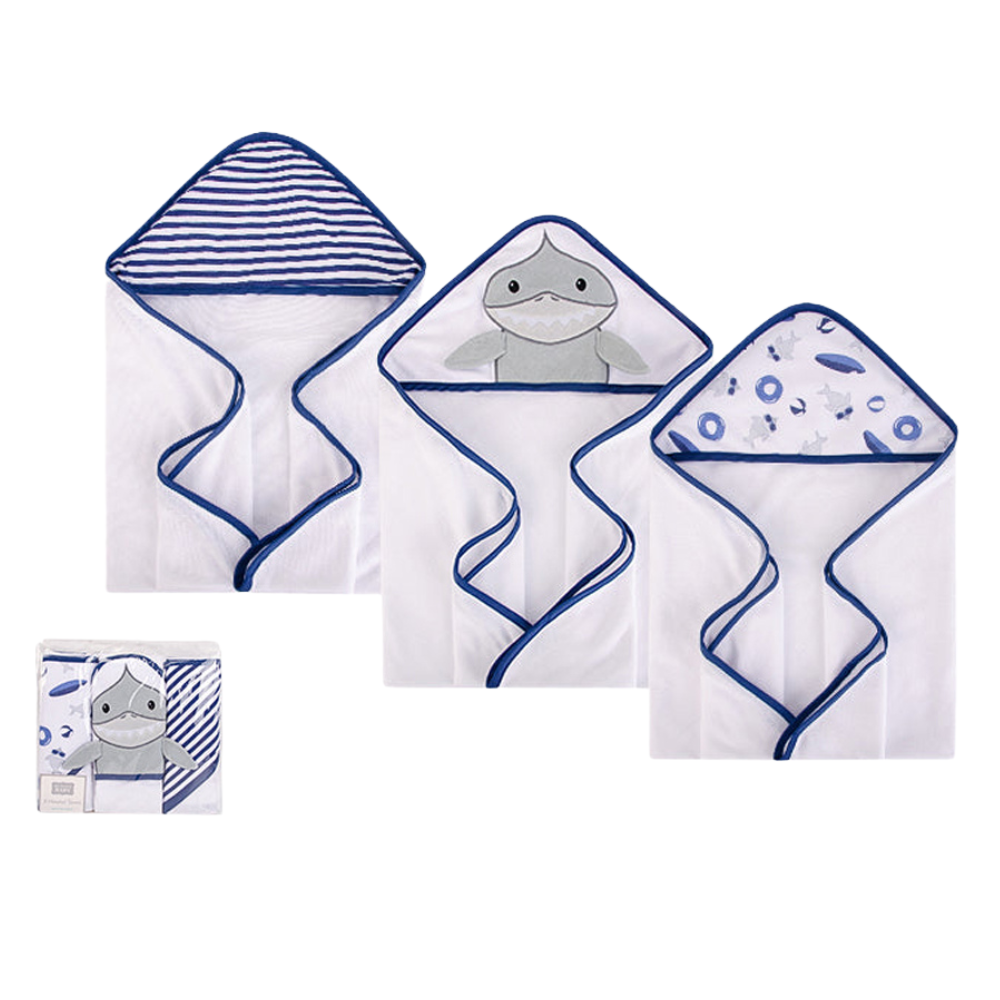 Hudson Baby 3pcs Knit Terry Hooded Towel