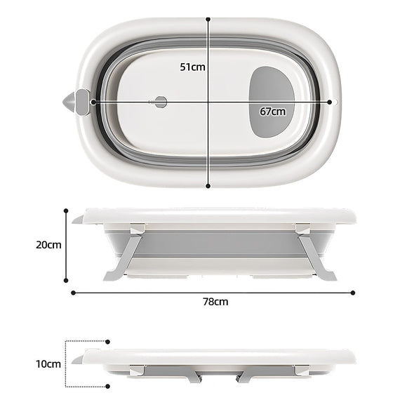 Lucky Baby Galy Collapsible Bath Tub W/Thermometer + Jelly Bath Support