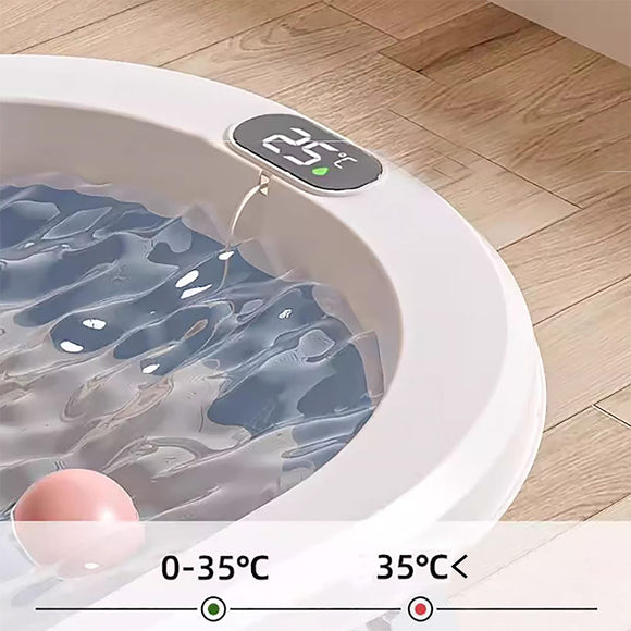 Lucky Baby Galy Collapsible Bath Tub W/Thermometer + Jelly Bath Support