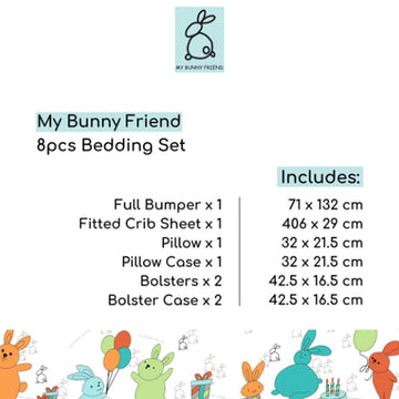 My Bunny Friend 8pcs Bedding Set (Bunny Party) - 0