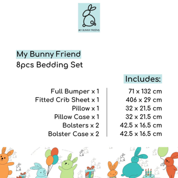 My Bunny Friend 8pcs Bedding Set (Bunny Party)