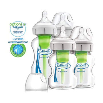 Dr Brown's Glass Wide-Neck Options+ Baby Bottles (150ML/270ML)