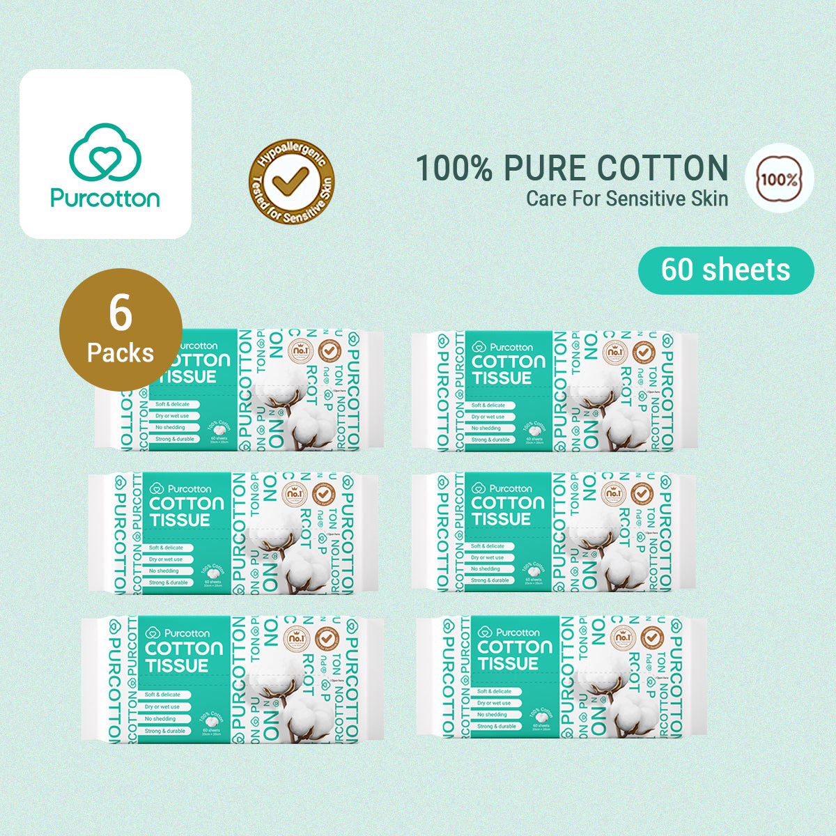 Purcotton 100% Cotton Tissue Face Wash Towels Baby Soft Towels Cleansing Towels