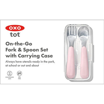 OXO TOT On-The-Go Fork And Spoon Set With Travel Case - 0