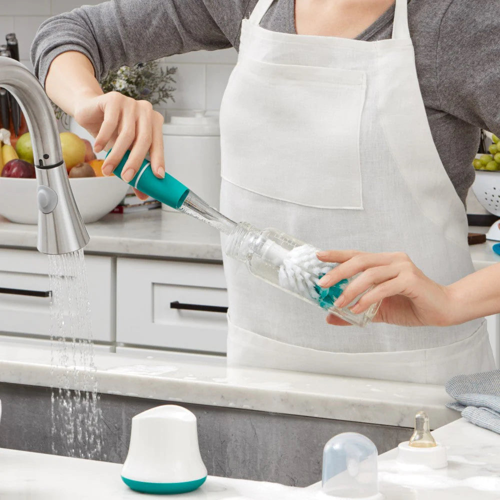 Oxo Tot Soap Dispensing Bottle Brush With Stand (Teal)