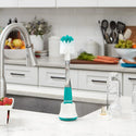 Oxo Tot Soap Dispensing Bottle Brush With Stand (Teal)