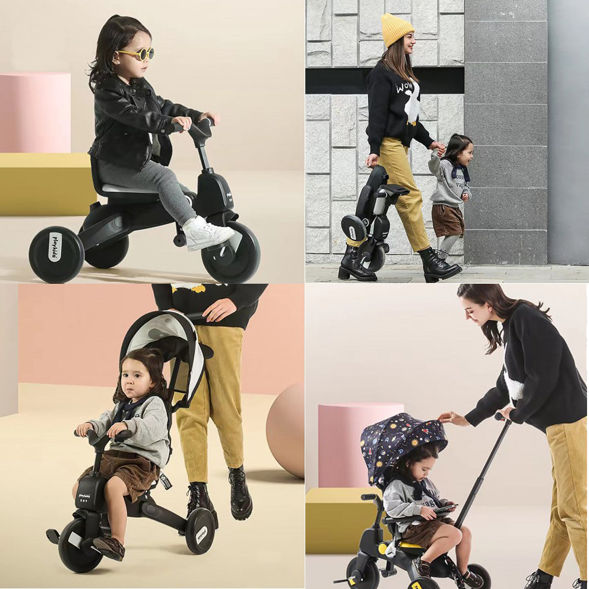 Playkids 7 In 1 Trike Easy Foldable Tricycle - 0