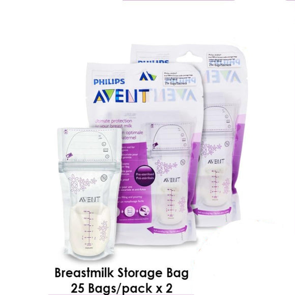 Philips Avent Breastmilk Storage Bag 180ml Collection - 25 Bags Per Pack
