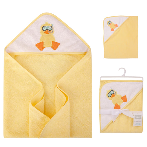 Hudson Baby 1 Piece Hooded Towel (Woven Terry)
