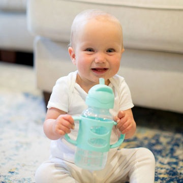 Dr Brown’s  9 oz/270 mL PP Wide-Neck Sippy Straw Bottle with Silicone Handles - 0