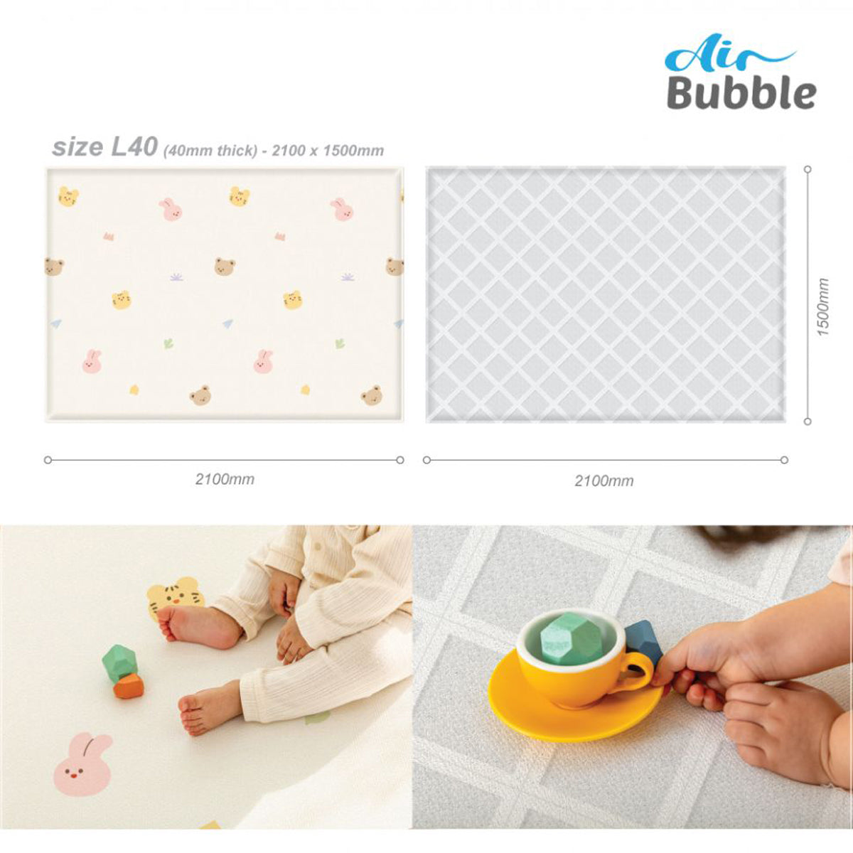 Parklon Air Bubble PVC Mat- Coco Bear Friends (L40)