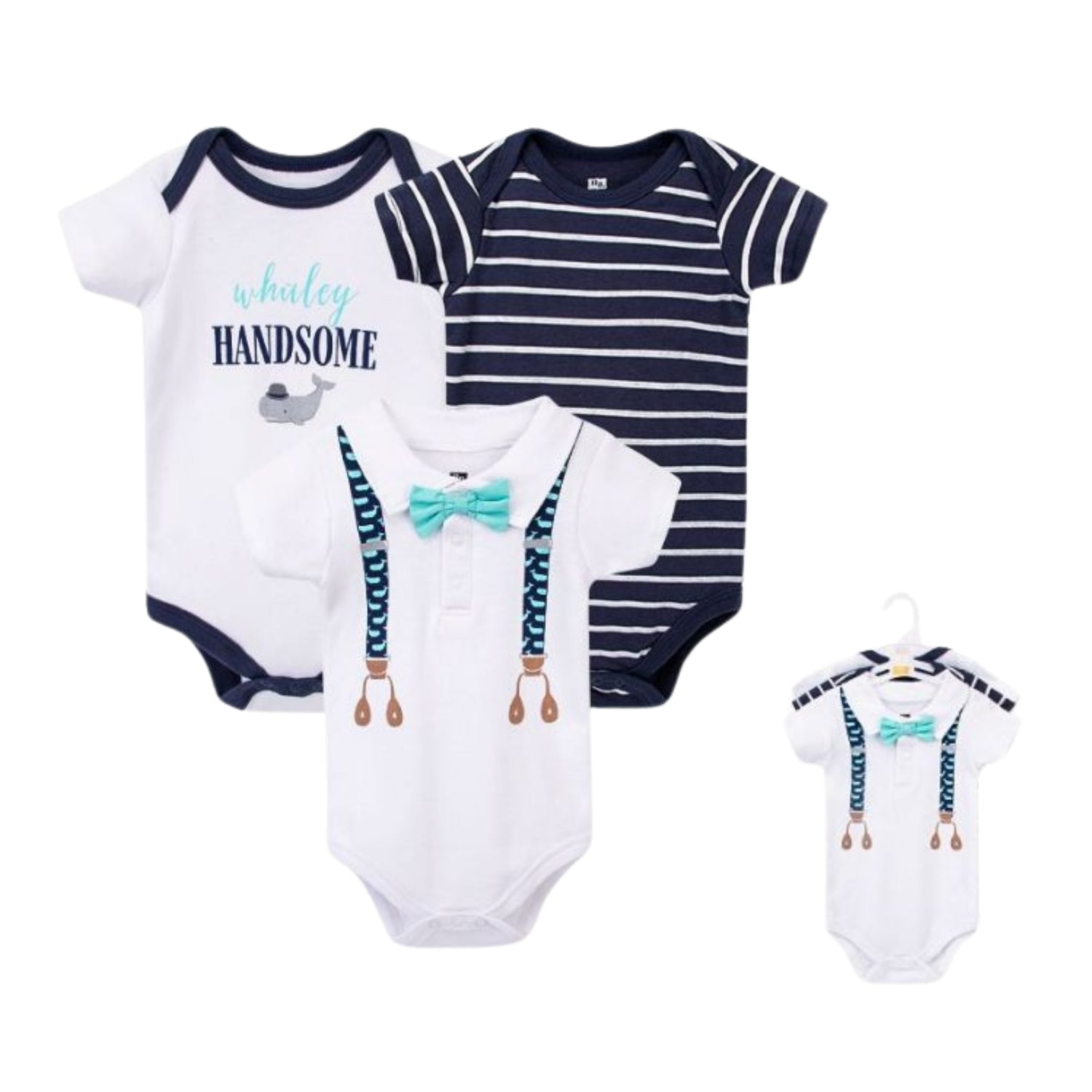 Hudson Baby 3pcs Bodysuit Short Sleeve Set (0-3m/3-6m/6-9m/9-12m)