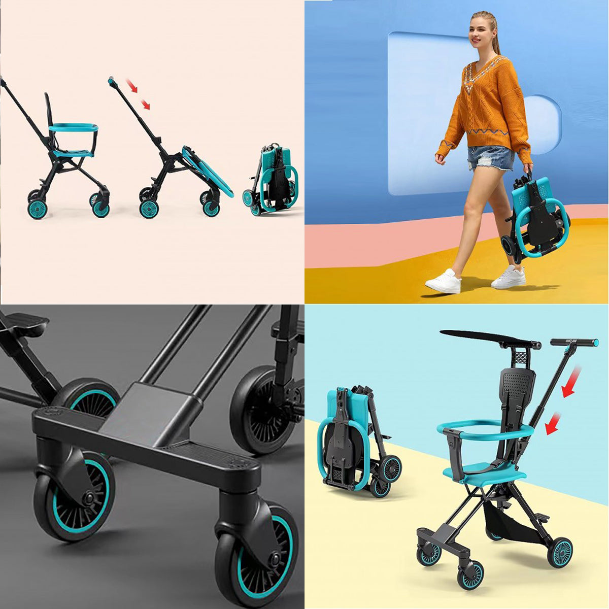Playkids Easi 2 Way Baby Cabin Stroller Rider/Walker