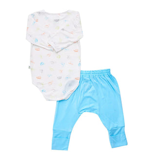 Simply Life Dinosaurs - Long-sleeved Stretchy Romper with Foldable Footie Pants