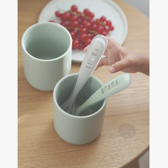 Beaba 1st Stage Silicone Spoon Travel Twin Set with Case