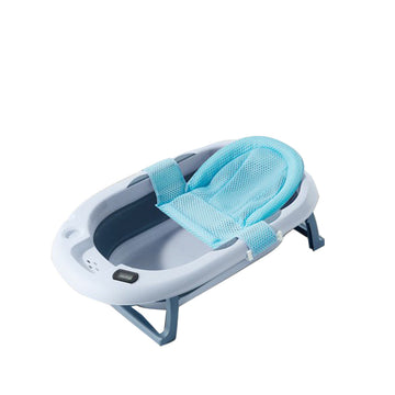 Lucky Baby Collapsible Bath Tub W/Thermometer & Mesh Support/Whale Toy