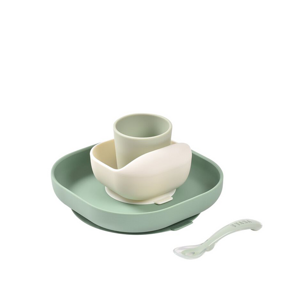 Béaba Silicone Meal Set - Sage / Misty green