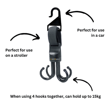 Bonbijou Double Octopus Stroller Hooks - 0