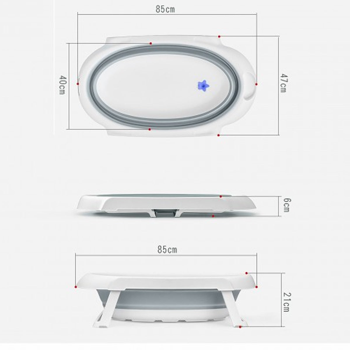 Lucky Baby Collato Bath Tub W/Stand + Bath Support