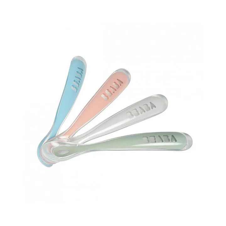 Beaba 1st Stage Silicone Spoons 4m+ 4 Pack - 0