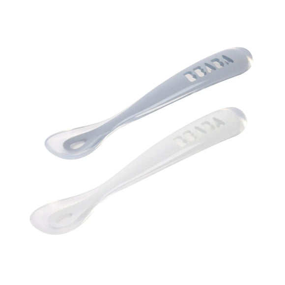 Beaba 1st Stage Silicone Spoon Travel Twin Set with Case