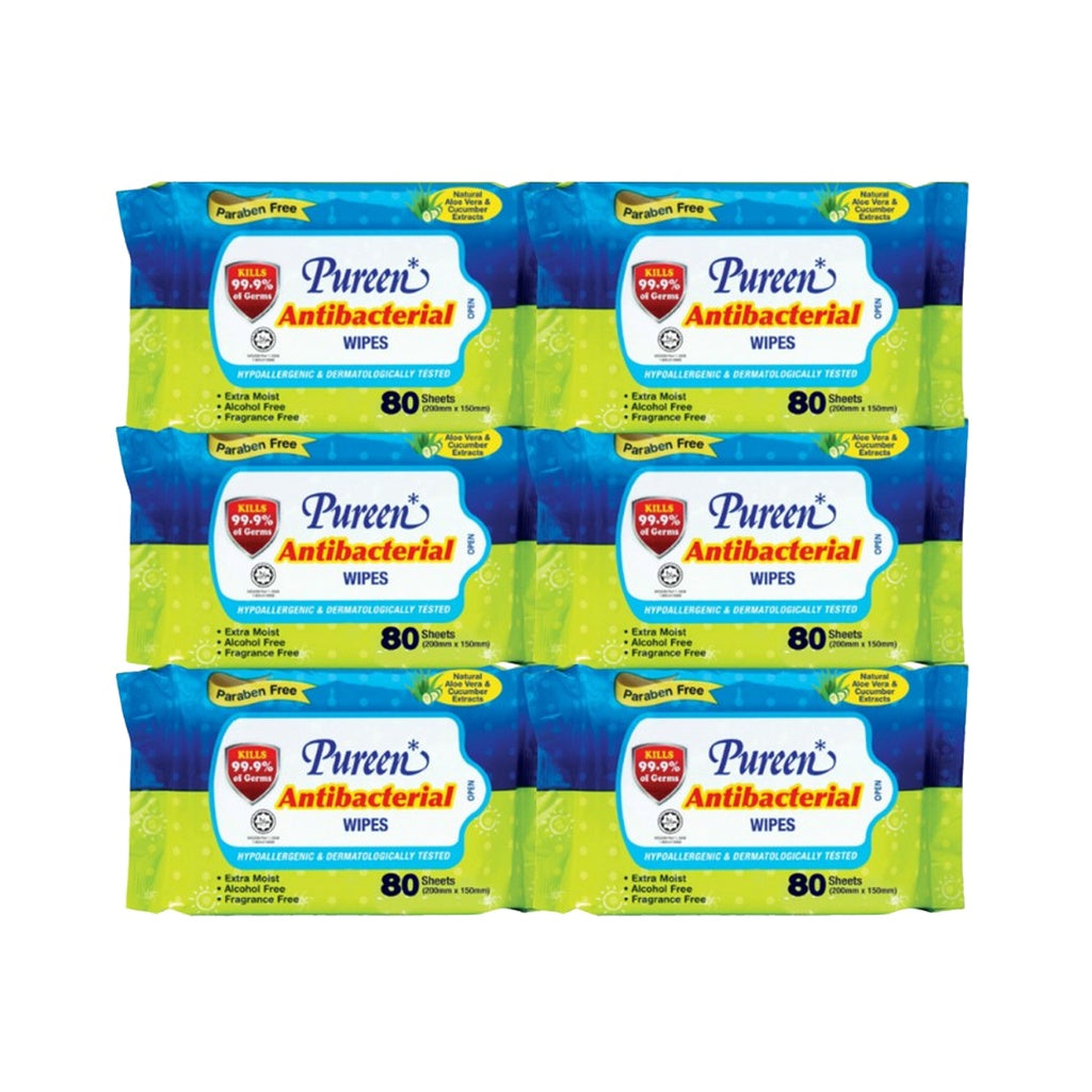 Pureen Antibacterial Wipes 3x80's