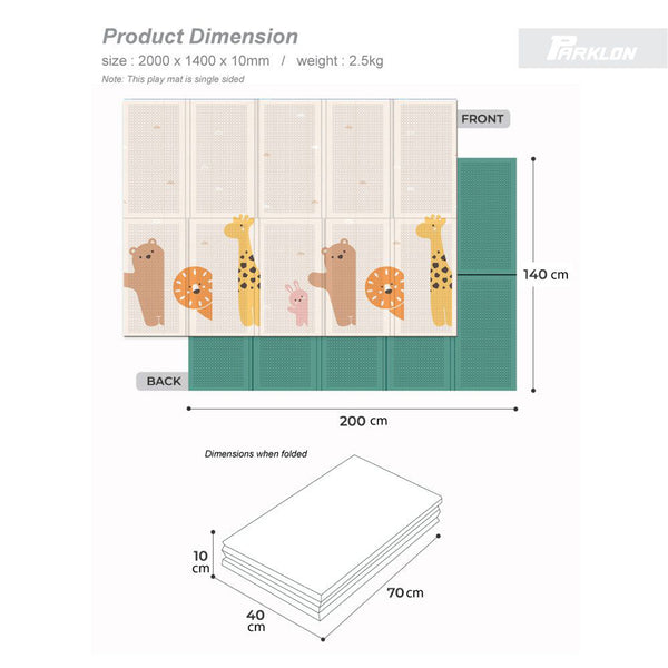 Parklon PE Folding Mat Hello Zoo