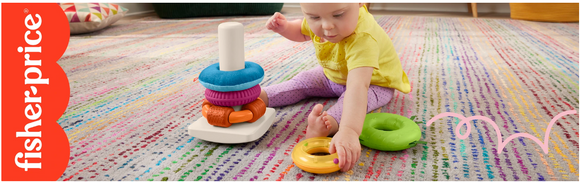 Fisher-Price Sensory Rock-A-Stack Roly-Poly Stacking Toy With Fine Motor Activities For Babies