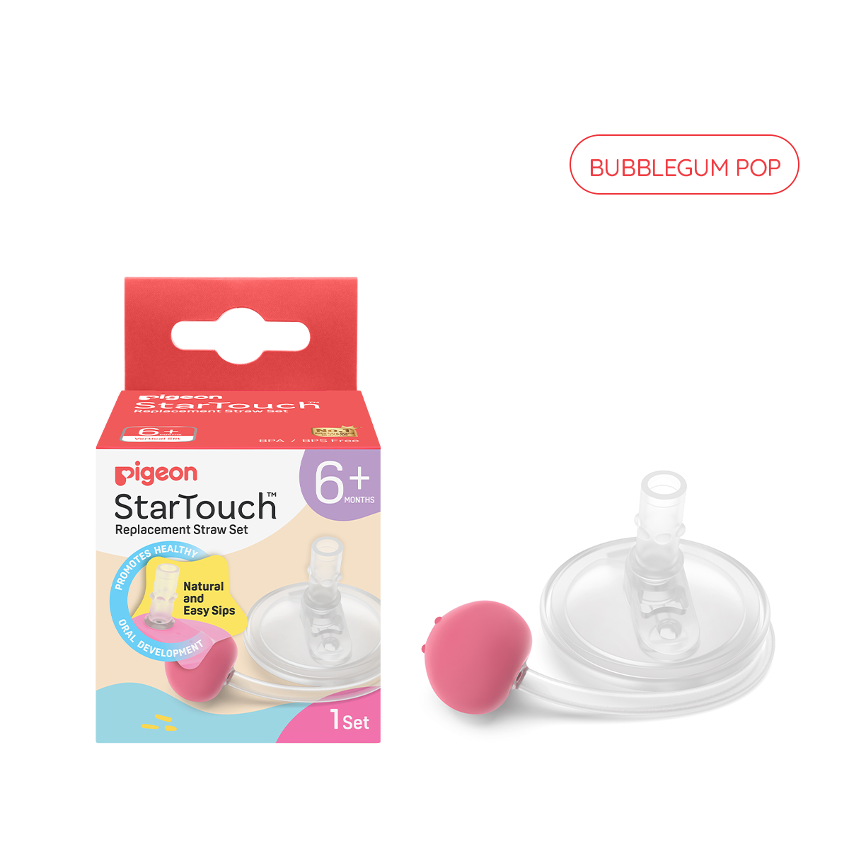 Pigeon Startouch Straw Cup With Gravity Ball 250ml 6m+ & Replacement Accessories