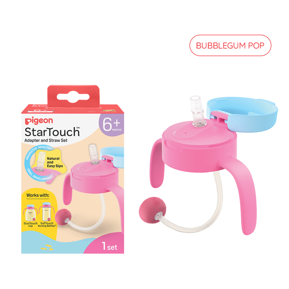 Pigeon Startouch Straw Cup With Gravity Ball 250ml 6m+ & Replacement Accessories