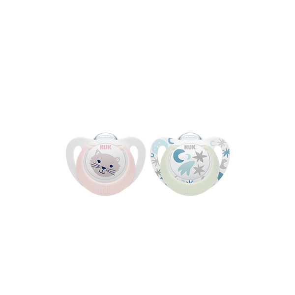 NUK Star Day & Night Silicone Soother Pacifier 2pcs/box