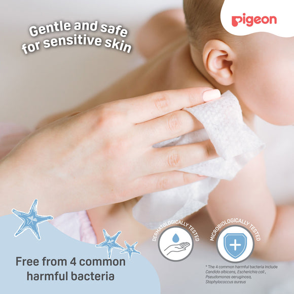 Pigeon Embossed Baby Wipes 100% Pure Water 70s (Extra Soft & Thick)