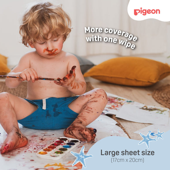 Pigeon Embossed Baby Wipes 100% Pure Water 70s (Extra Soft & Thick)