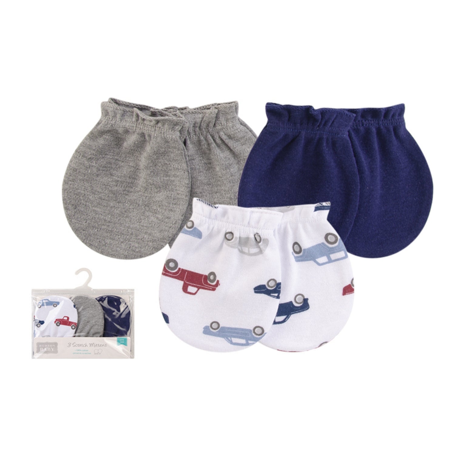 Hudson Baby 3pcs Scratch Mittens (0-6m)