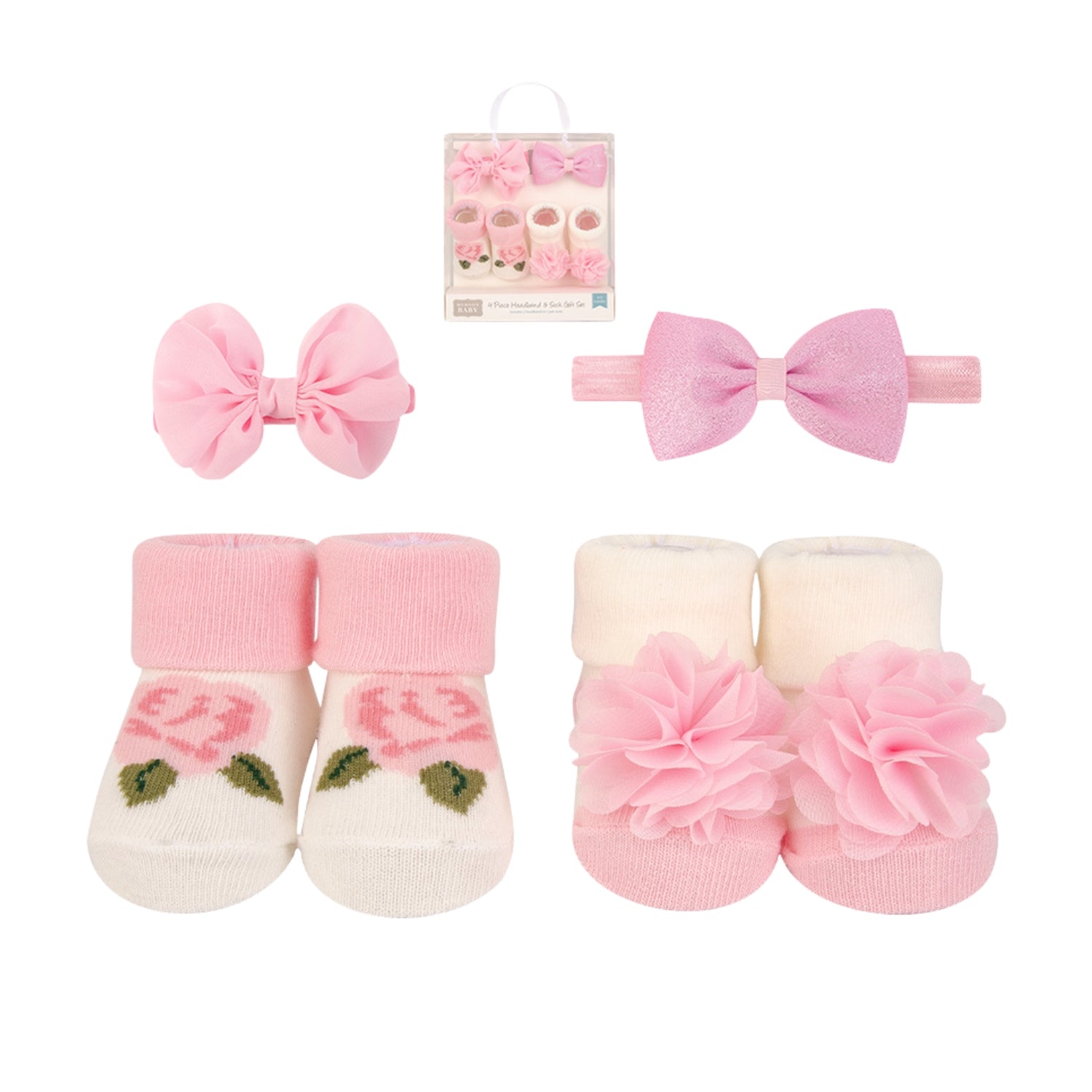 Hudson Baby 2pcs Headband and 2pcs Socks Gift Set