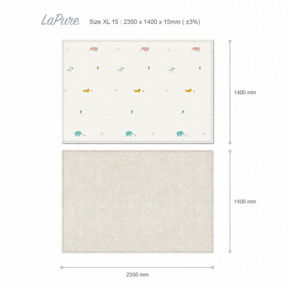 Parklon LaPure Playmat Jungle Friends Fabric Beige (M15 / L15 / XL15)