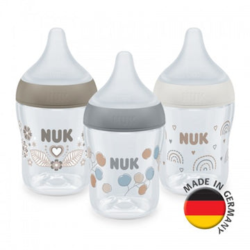 NUK Perfect Match Temperature Control Milk Bottle with Soft Silicone Teat 150ml - 0m+