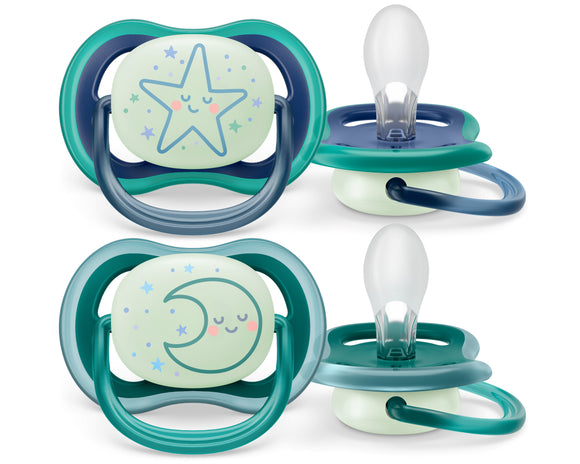 Philips Avent Ultra Air Nightlight Baby Soother Twin Pack (0-6m) (6-18m)