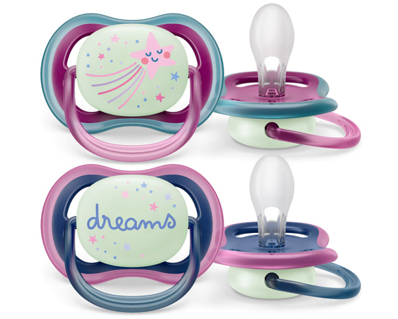 Philips Avent Ultra Air Nightlight Baby Soother Twin Pack (0-6m) (6-18m)