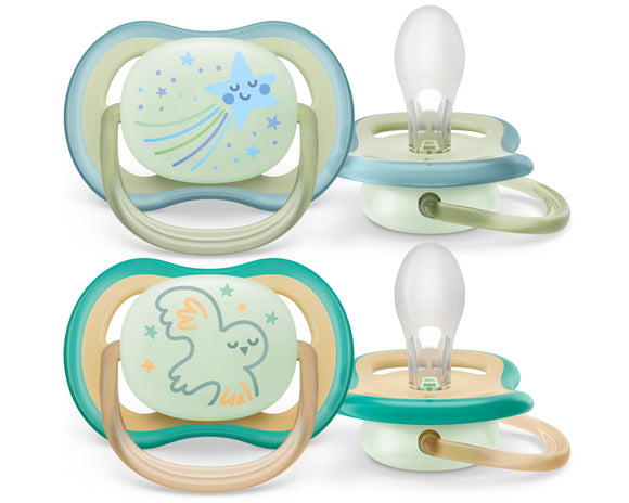 Philips Avent Ultra Air Nightlight Baby Soother Twin Pack (0-6m) (6-18m)