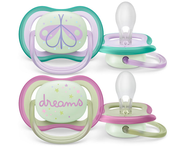 Philips Avent Ultra Air Nightlight Baby Soother Twin Pack (0-6m) (6-18m)
