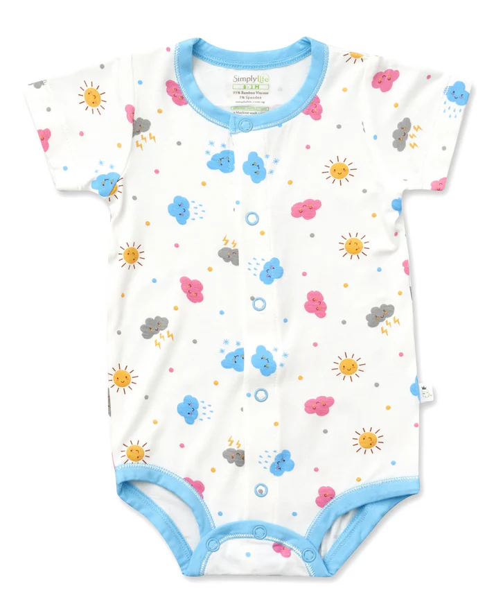 Simply Life Short-sleeved Creeper with Front Buttons