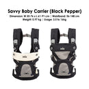 Joie Savvy  Baby Carrier- Black Pepper-4