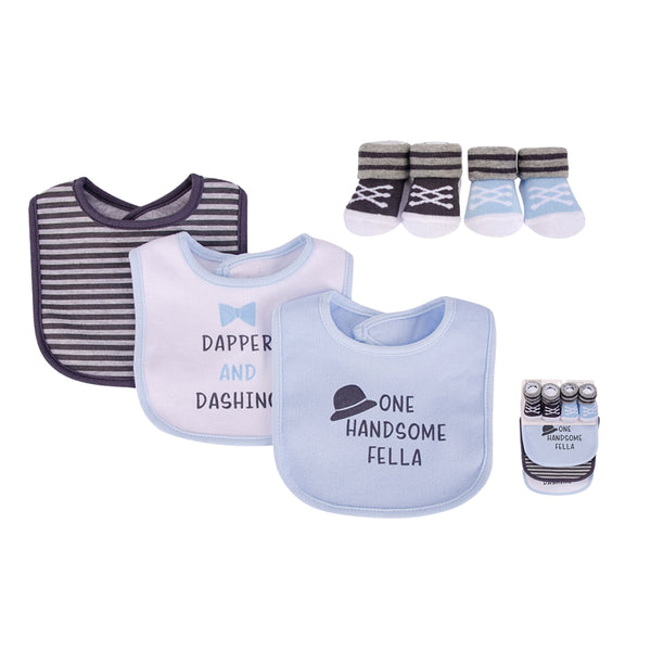 Hudson Baby 5pcs Bib & Socks Set