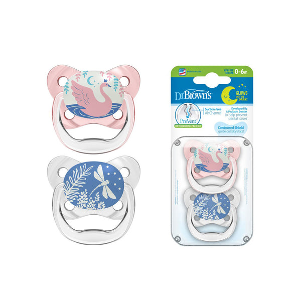 Dr Brown's Prevent Glow-In-The-Dark Butterfly Shield Soother