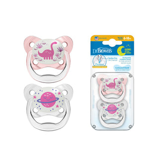 Buy stage-2_pink Dr Brown's Prevent Glow-In-The-Dark Butterfly Shield Soother