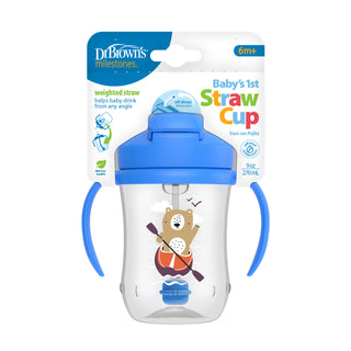 Buy blue Dr Brown's Baby First Straw Cup 270ml