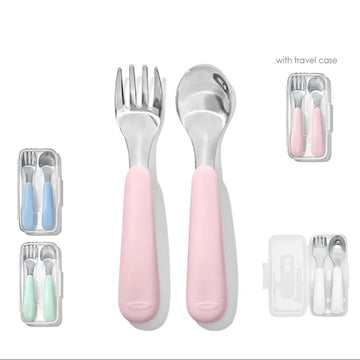 OXO TOT On-The-Go Fork And Spoon Set With Travel Case