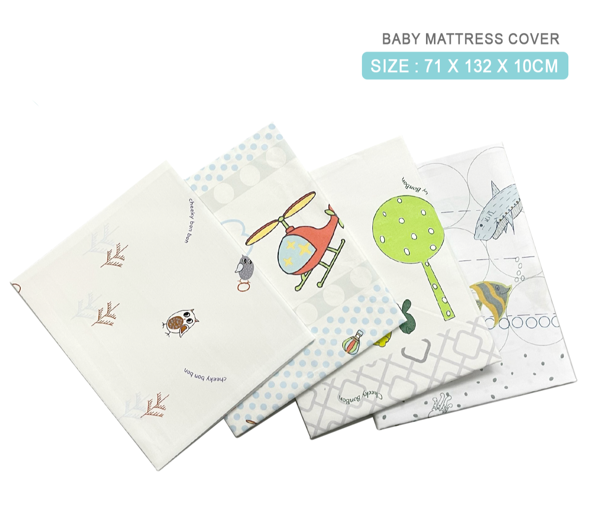 Cheeky Bon Bon Fitted Sheet For Baby Mattress (132x72x10cm)